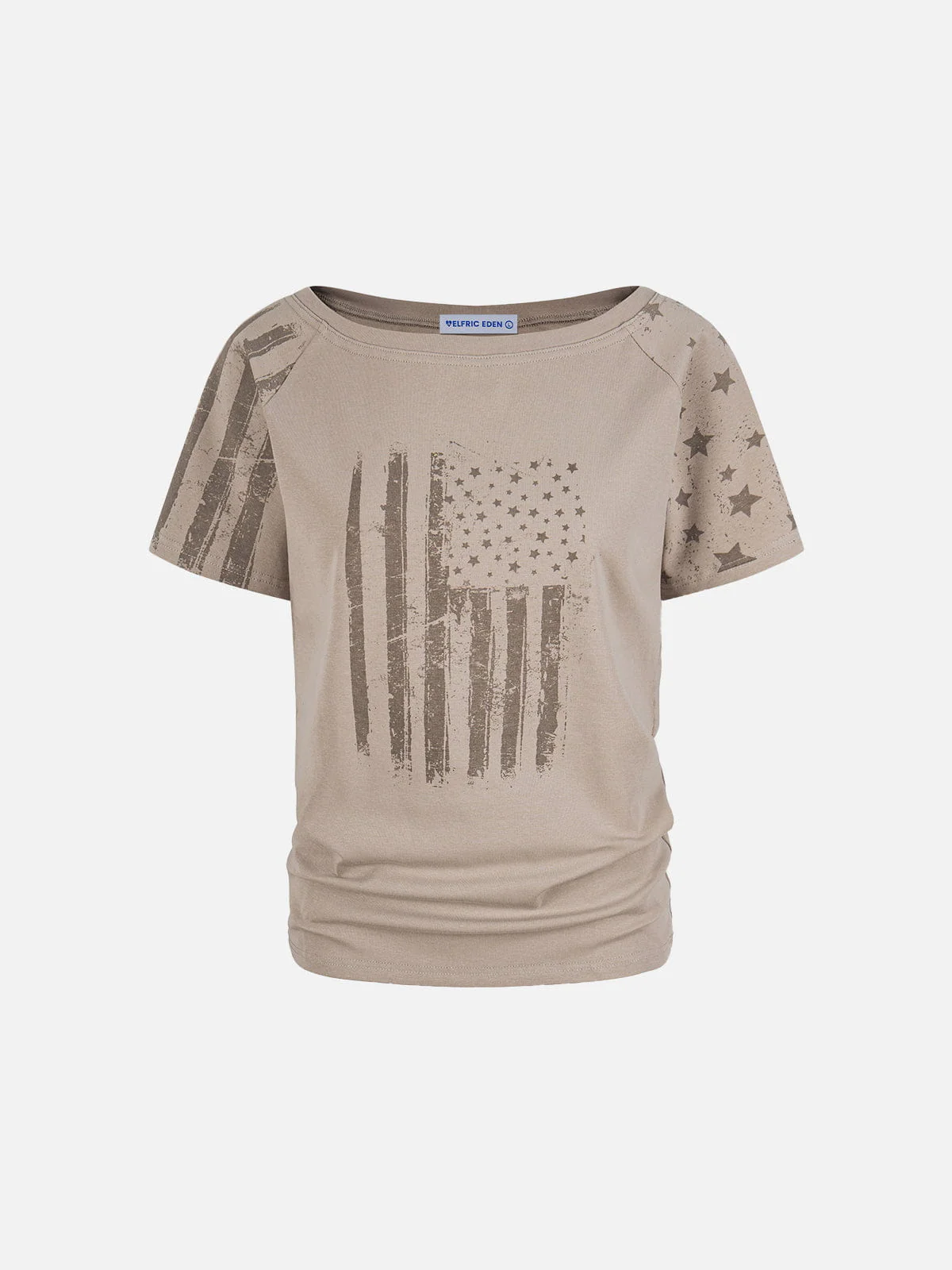 Aelfric Eden Flag Star Off-The-Shoulder Tee