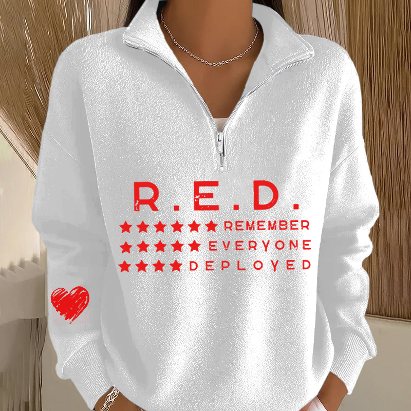 Women's Red Friday Printed Casual Sweatshirt