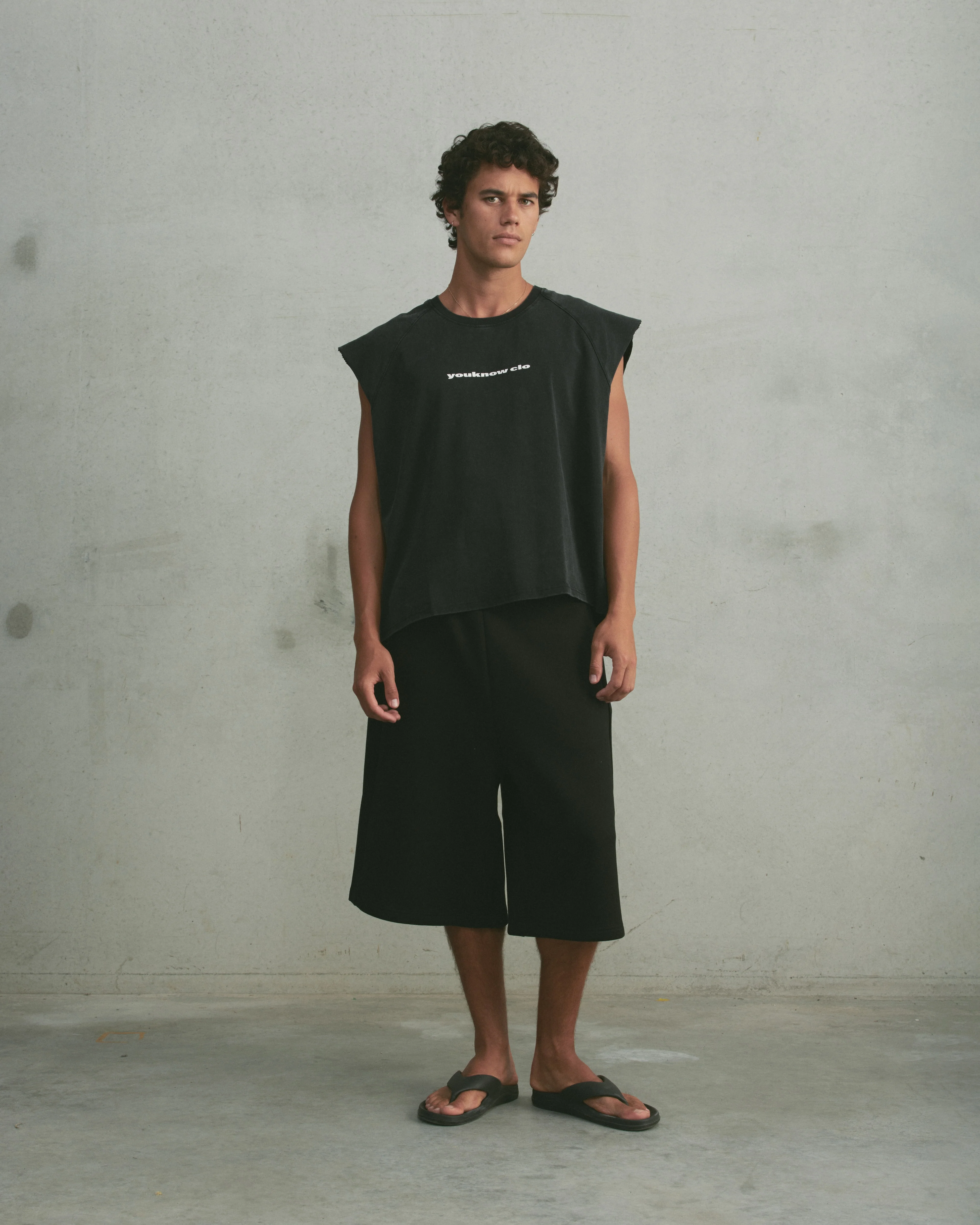 Oversized Raglan Tank | Washed Black