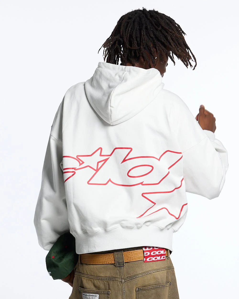 DEFENSE HOODIE LIGHT GREY & RED