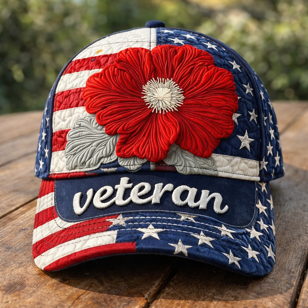 Retro Veteran Art Print Casual Hat