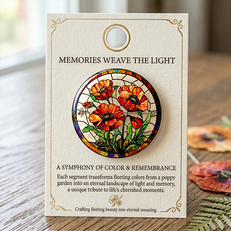 US Memorial Day Poppy Exquisite Brooch