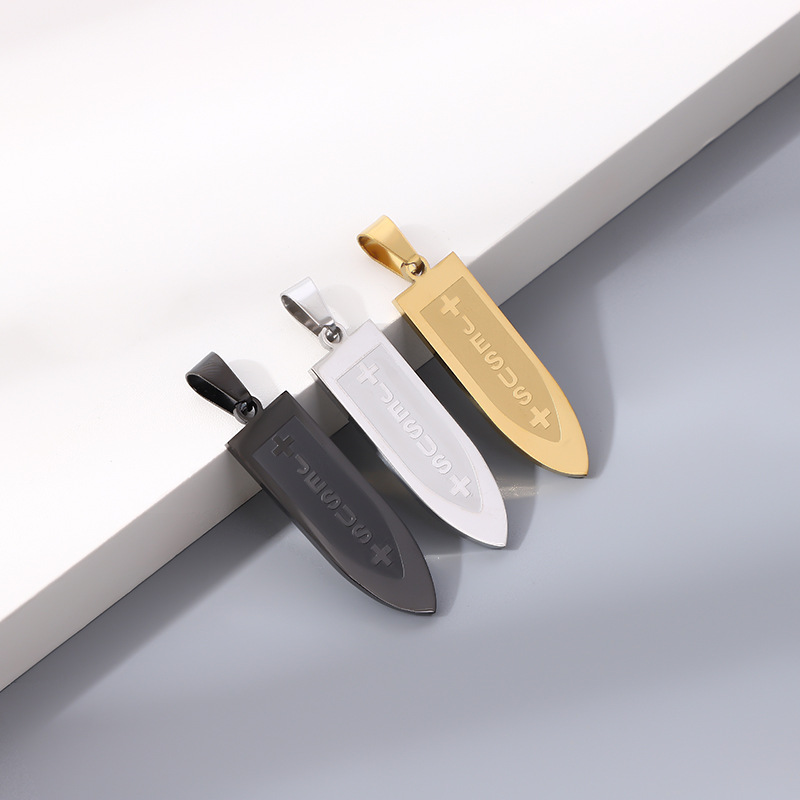 Men's Bullet Shaped JESUS Printed Necklace