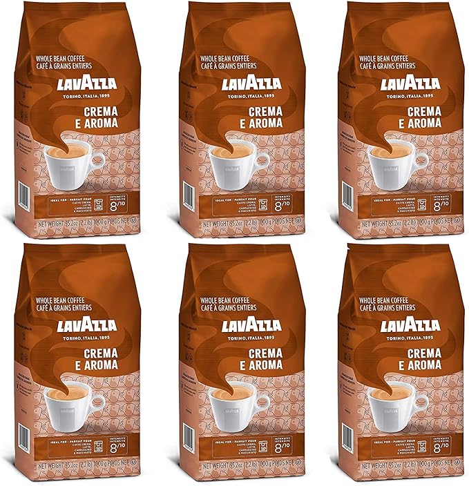 Lavazza Crema E Aroma Coffee Beans, Pack of 6, 6 x 1000g