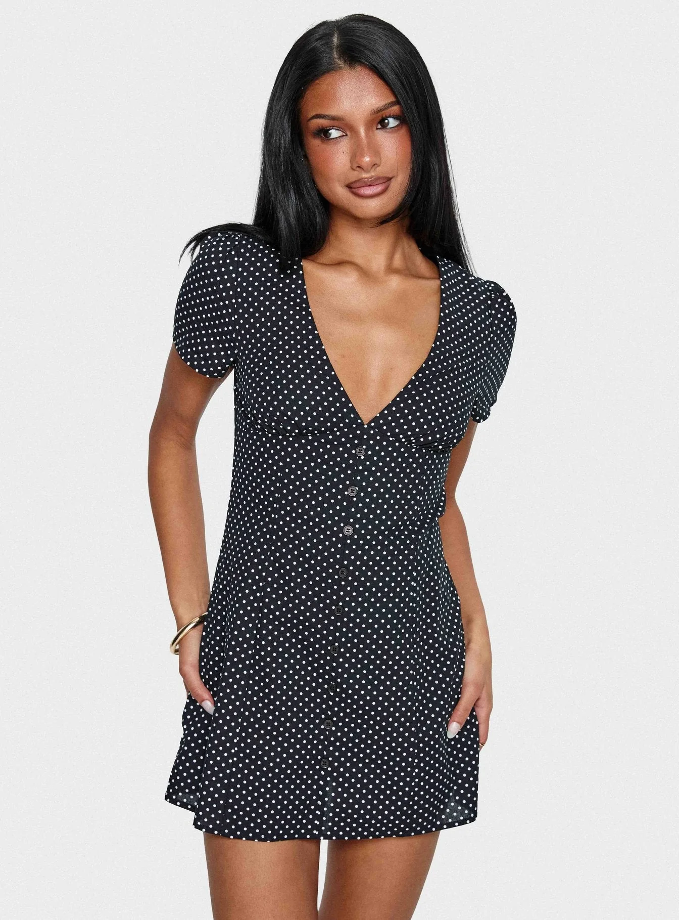 Loveliness Playsuit Black Polka