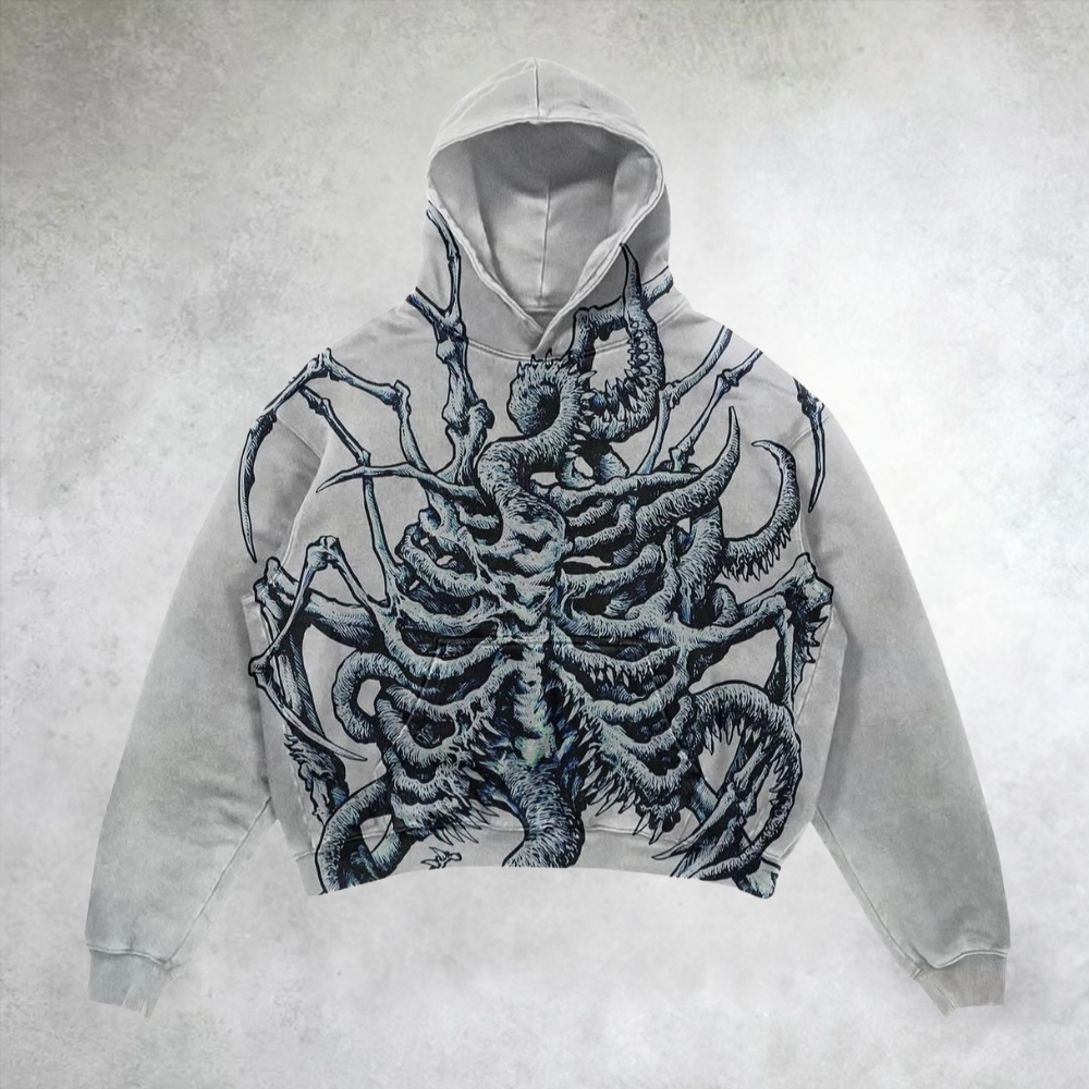 Garde Monster Graphic Distressed Hoodie