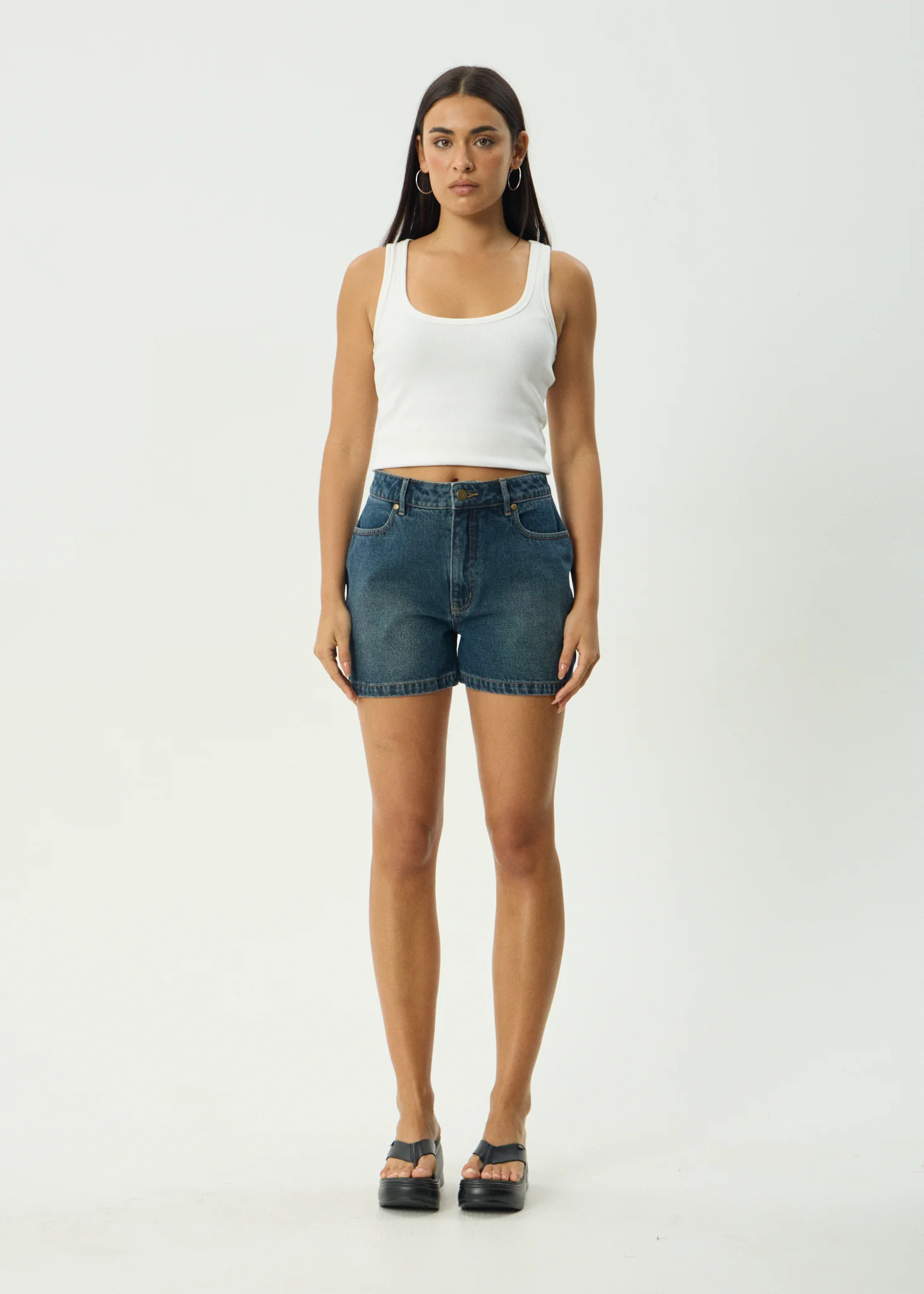AFENDS Womens Seventy Threes - Denim Short - Vintage Wash