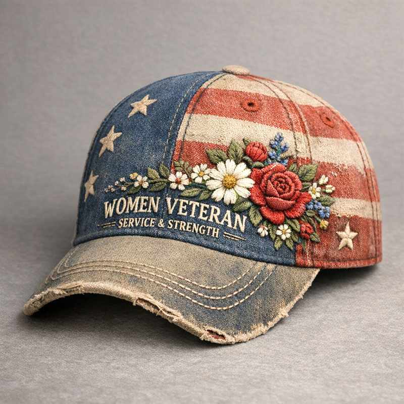 Women's Veterans Art Print Casual Hat