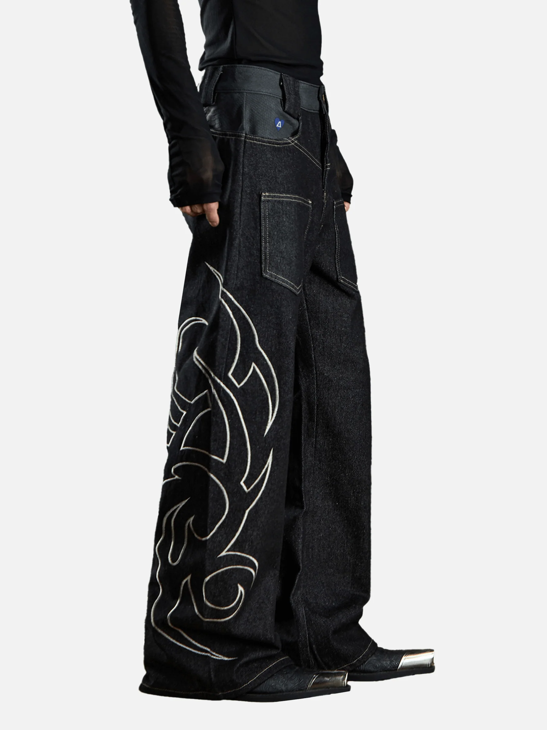 Aelfric Eden Baggy Barrel Embroidery Jeans