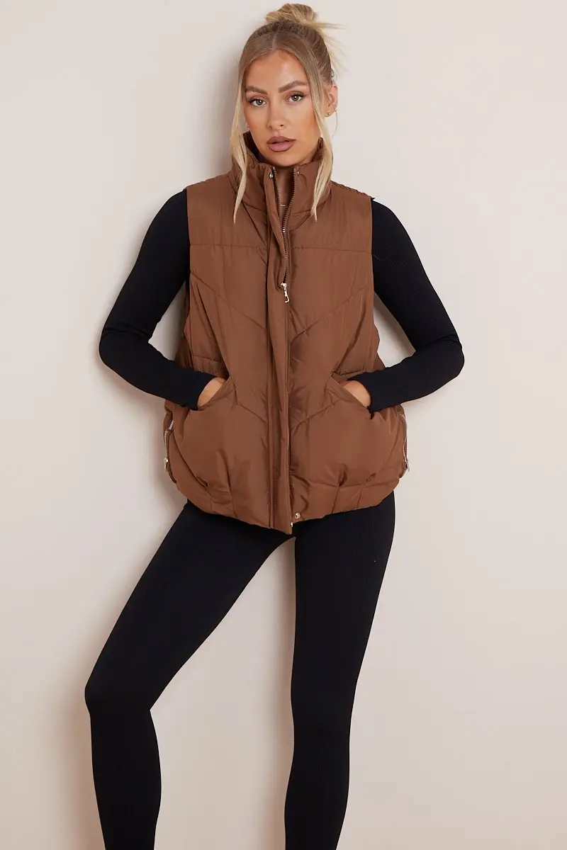 Chic Stand Collar Sleeveless Zip-Up Gilet
