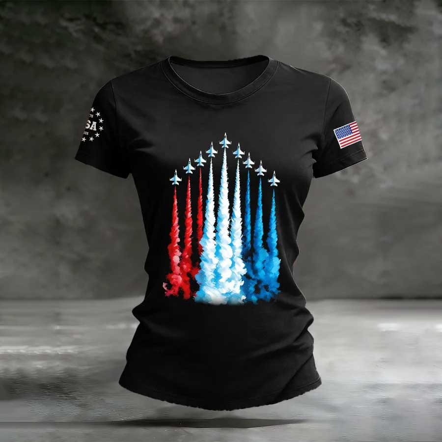 Women's America 250 – Red, White & Blue Sky Tribute Print Shirt