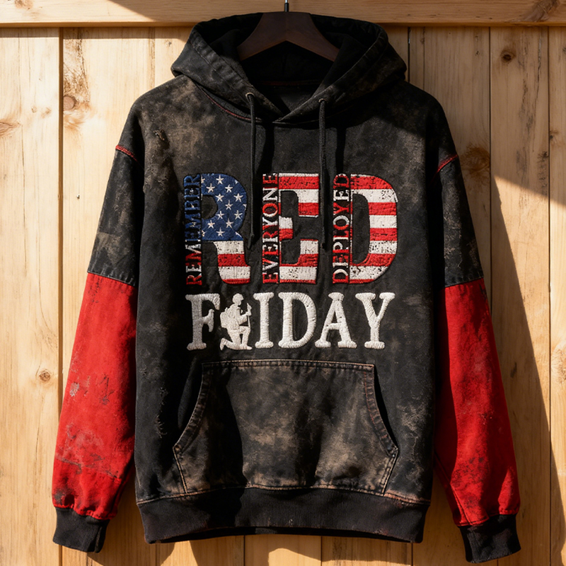 Red Friday Art Print Retro Hoodie