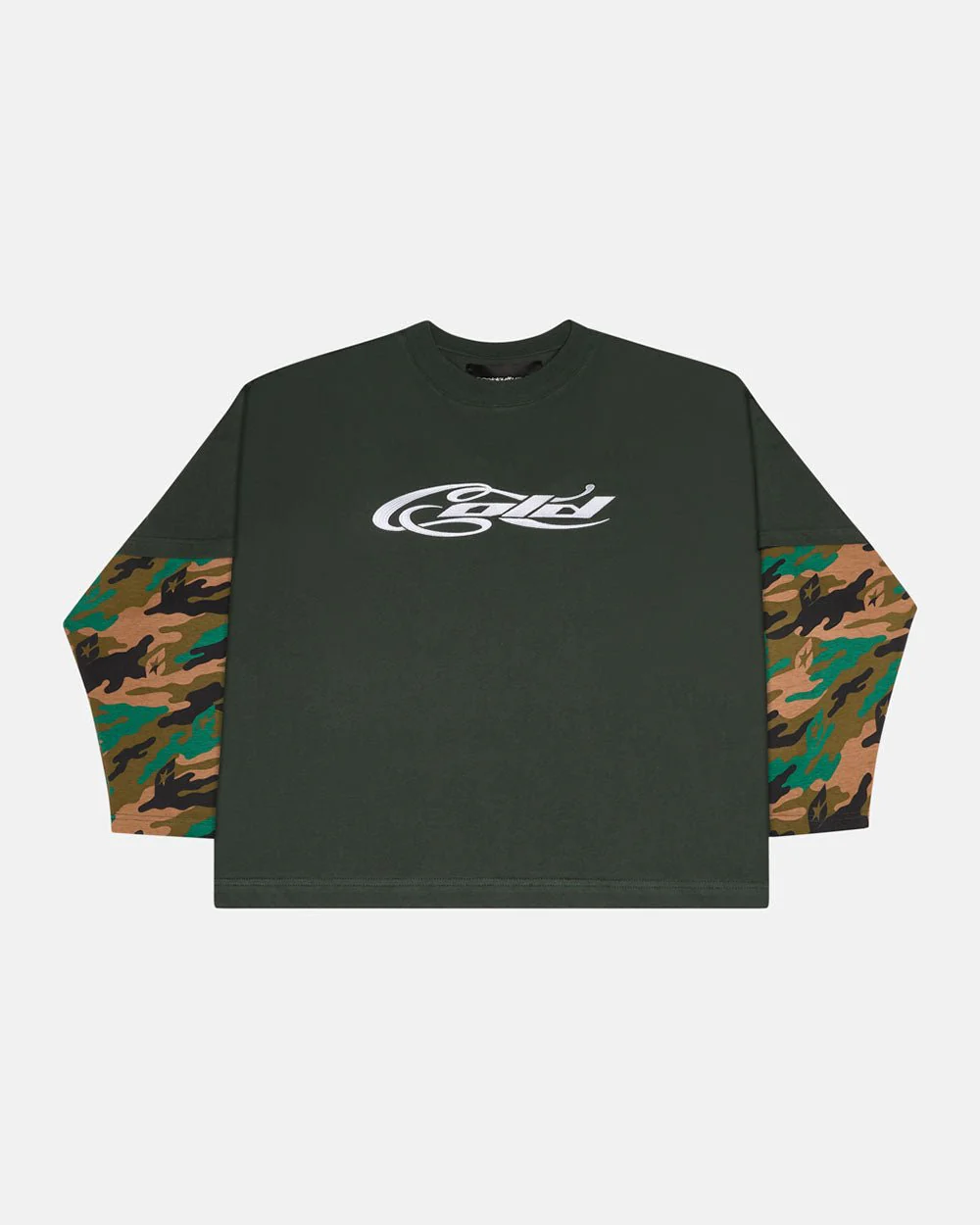 CAMO DOUBLE SLEEVE TEE DEEP FOREST
