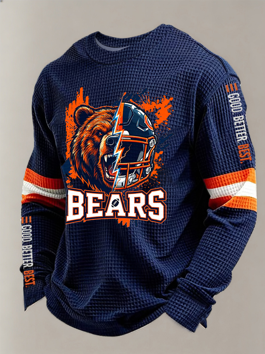 Men's Good Better Best Print Football Fans Printed Long Sleeve Sweatshirt