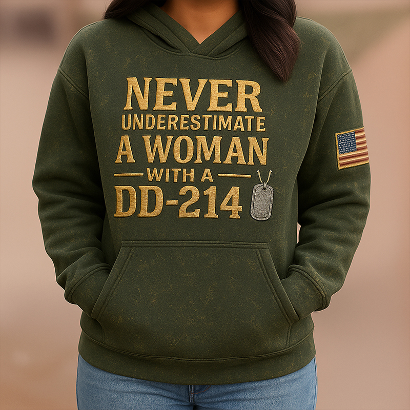 Women's Veterans Art Print Casual Hoodie