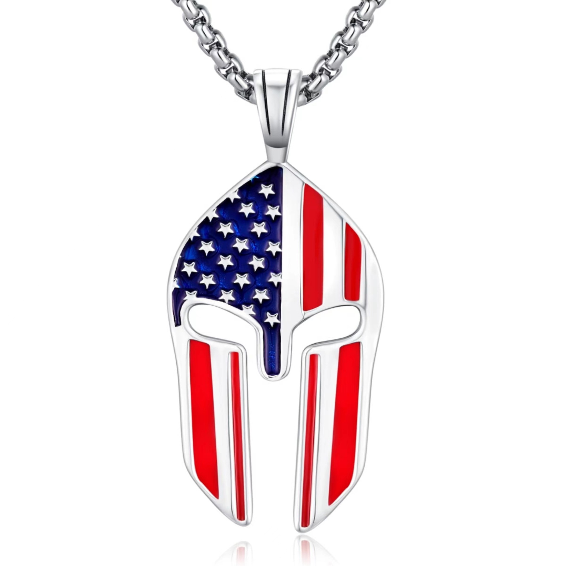 American Flag Mask Pendant Necklace