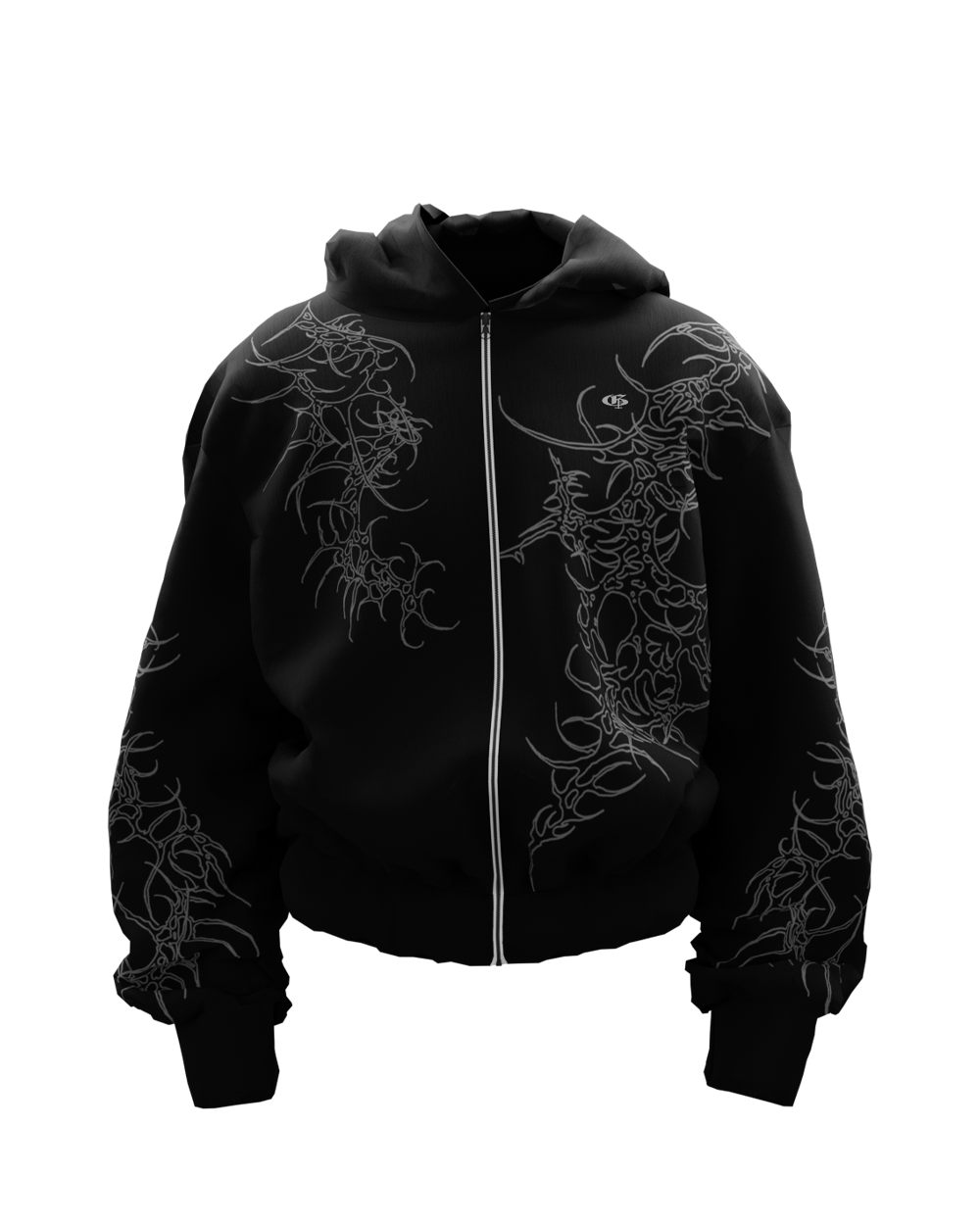 Reaven Black Unisex Zipper Hoodie
