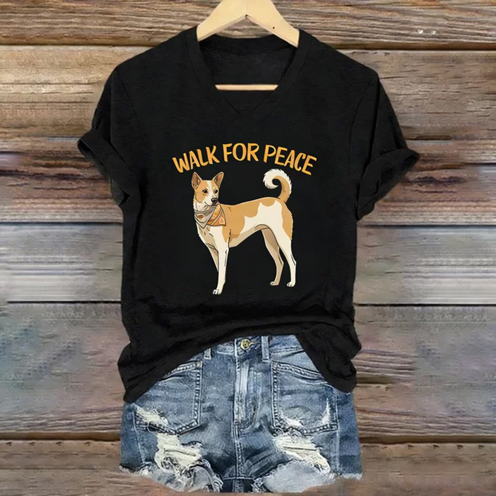 Aloha Peace Walking Art V-neck Short Sleeve