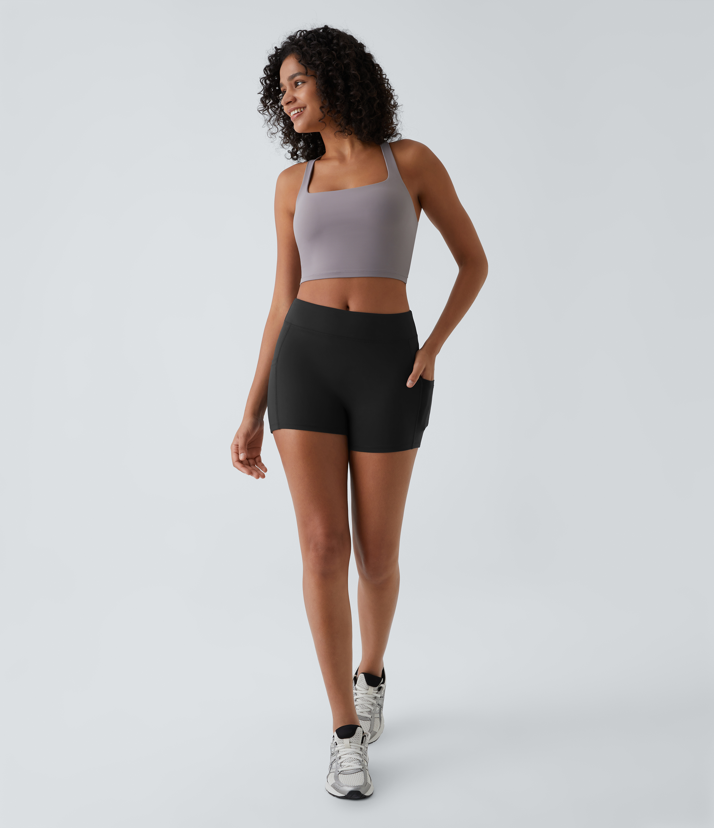 SoftlyZero™ Airy High Waisted Pocket Plain Cool Touch Yoga Shorts 3.5