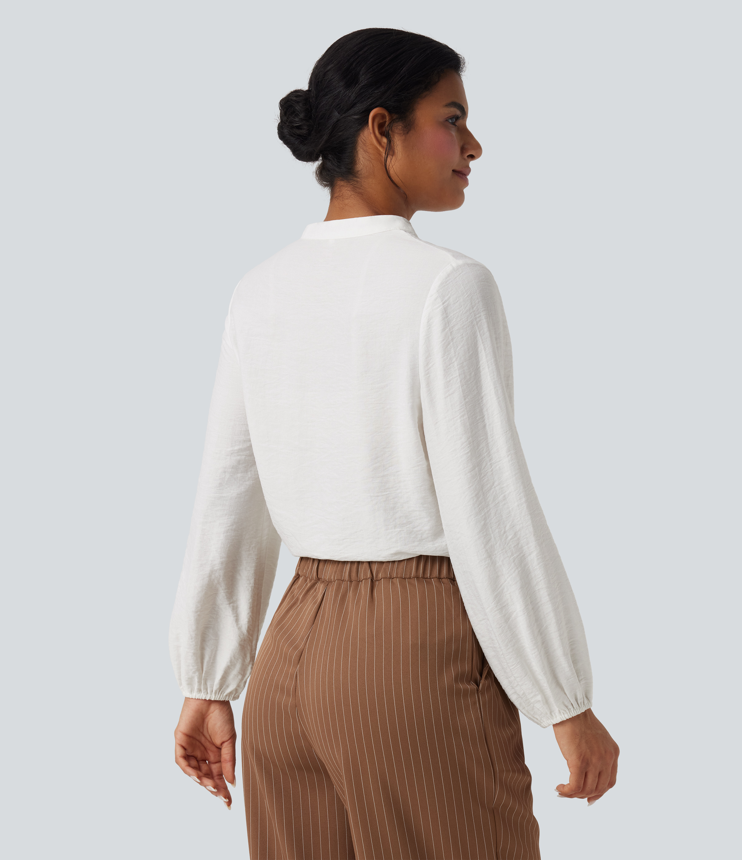 V Neck Long Sleeve Work Shirt