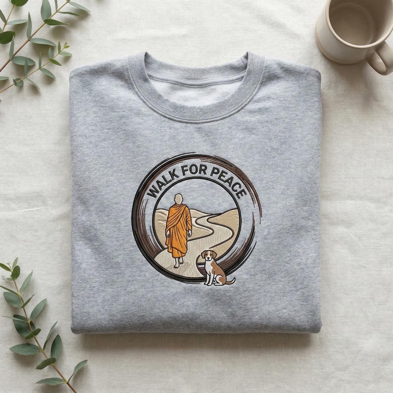 Walk For Peace  Embroidered Casual Women's Sweatshirt