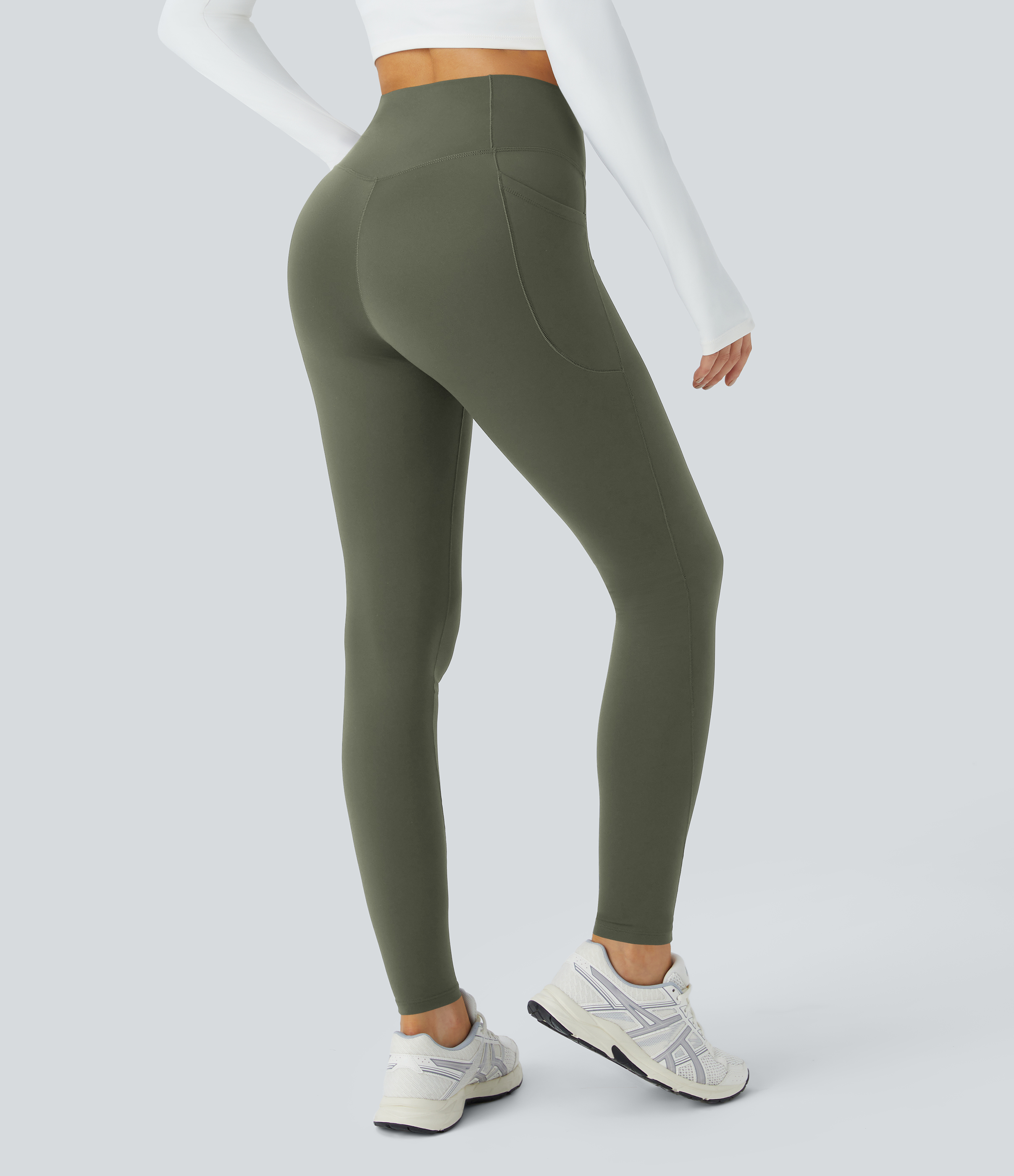 Patitoff™ Pet Hair Resistant Thermal Crossover Pocket Casual Leggings