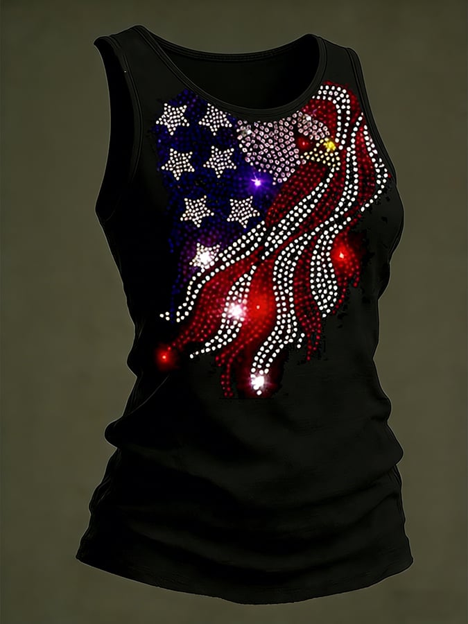 Women's Print Crew Neck Tank Top