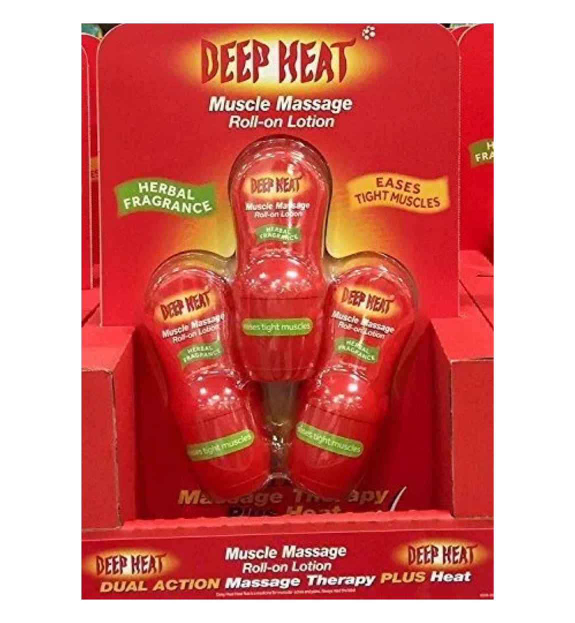 Deep Heat Three Packs Of Muscle Massage Roll-On Lotion 50ML