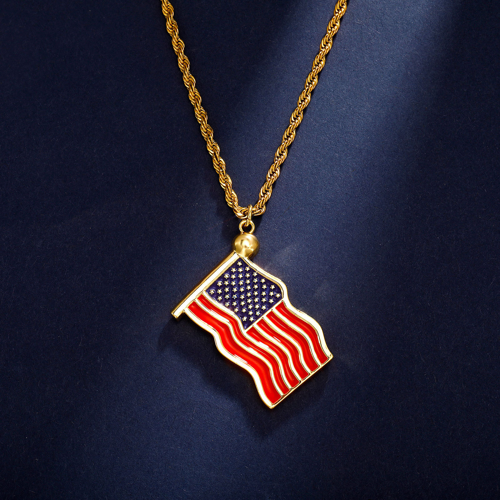 Men's American Independence Day Pendant Necklace