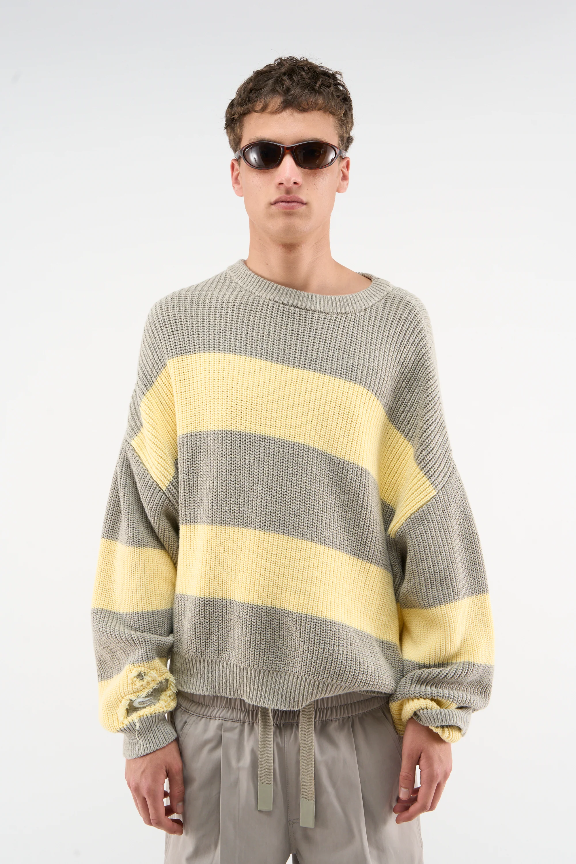 Hole Yellow & Grey Knit