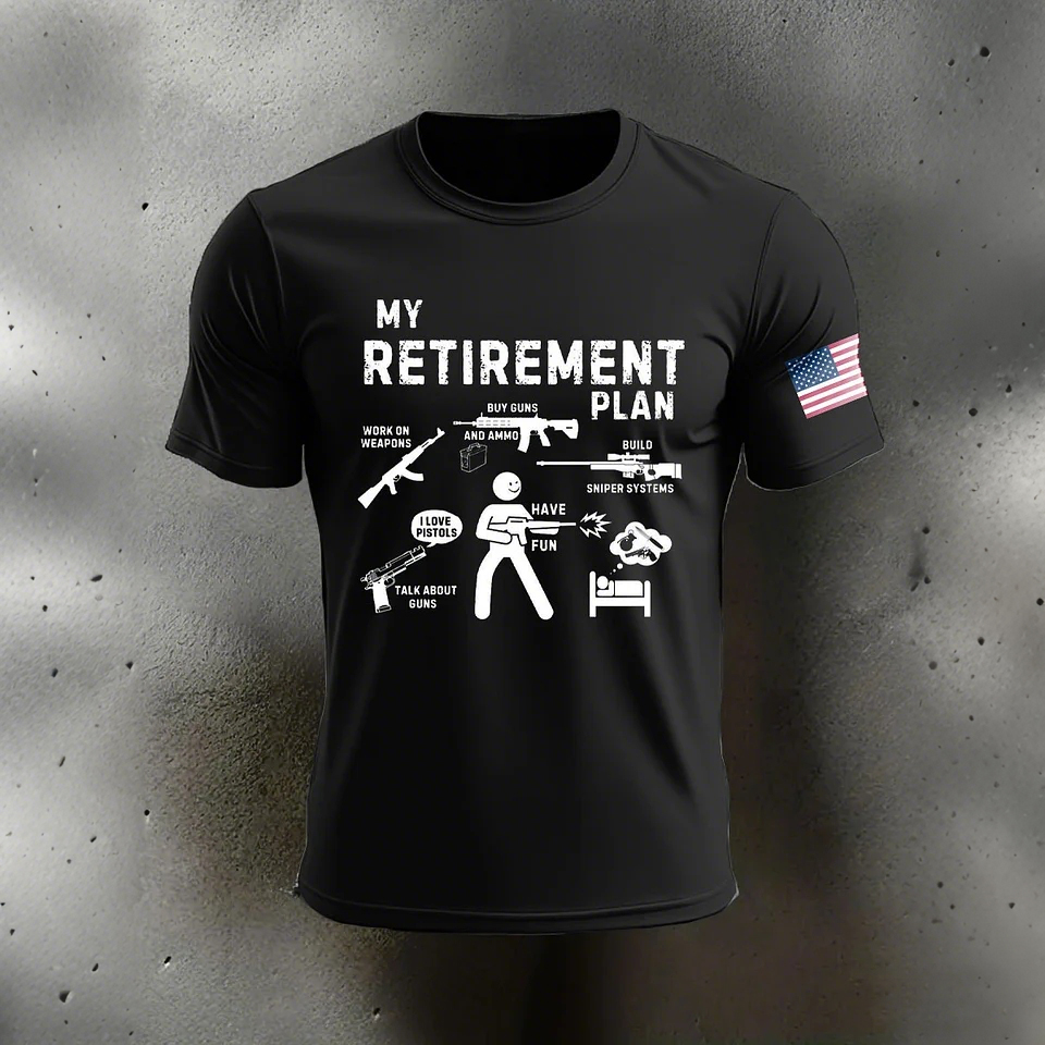 Men's Funny Pew Veteran Printed T-shirt