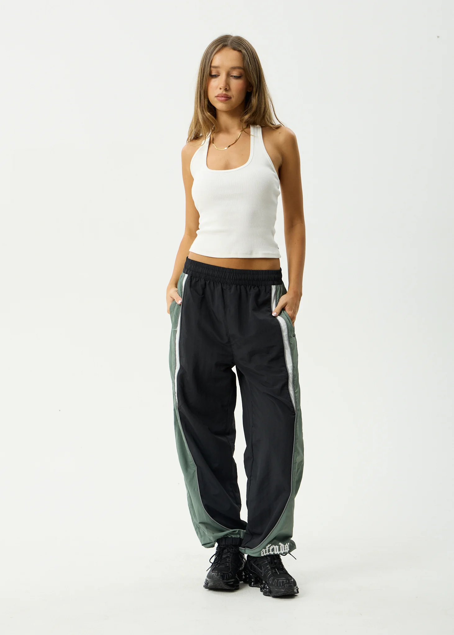 AFENDS Mens Sporting - Panelled Track Pant - Black