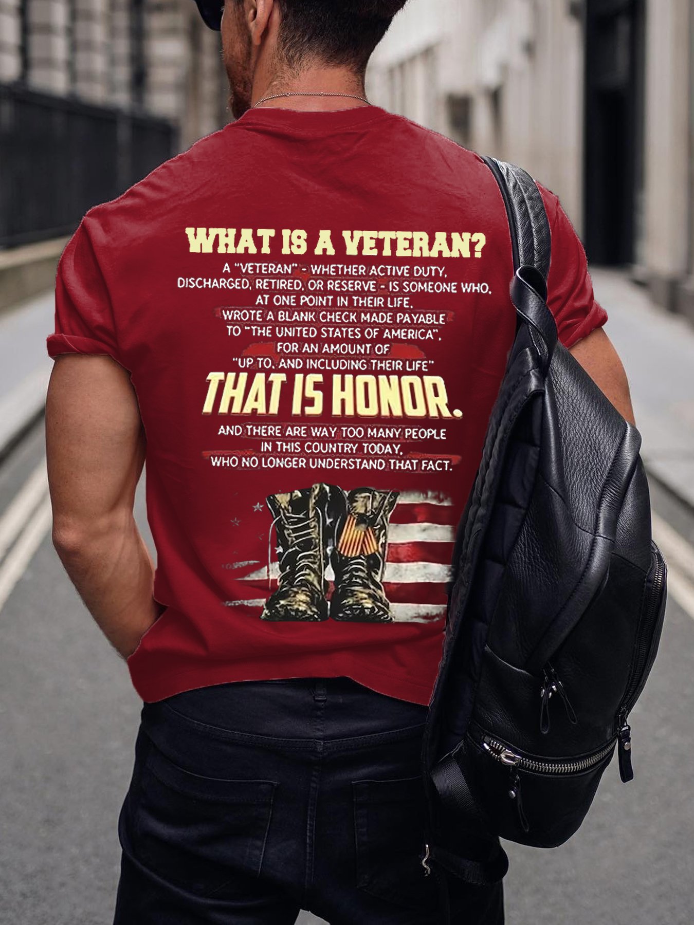 Men's Veterans Day Printed Crew Neck Short Sleeve T-Shirt