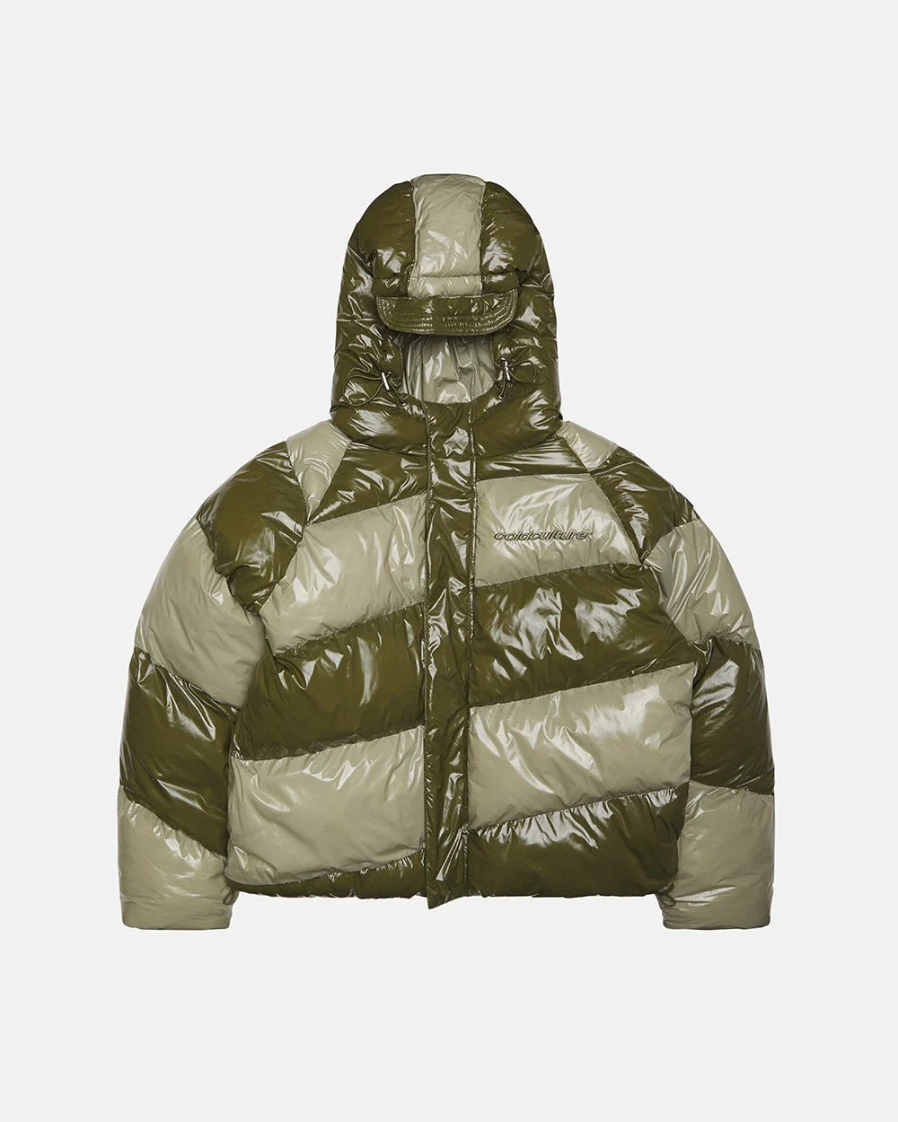 SPIRAL PUFFER GLOSSY GREEN MIX