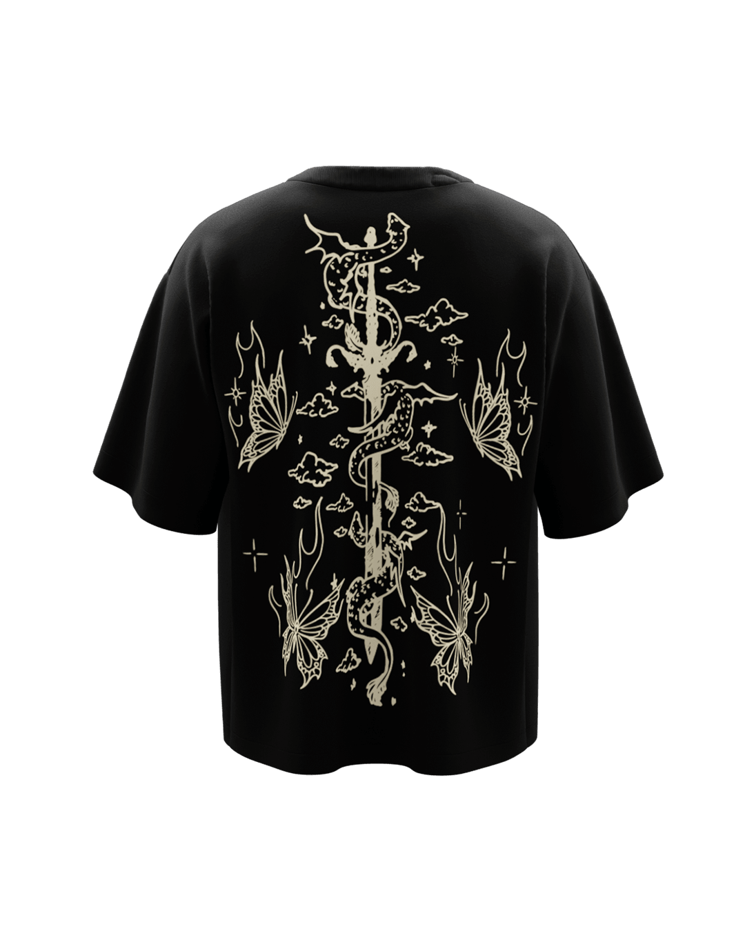 Cyprus Black Boxy Oversized Tshirt