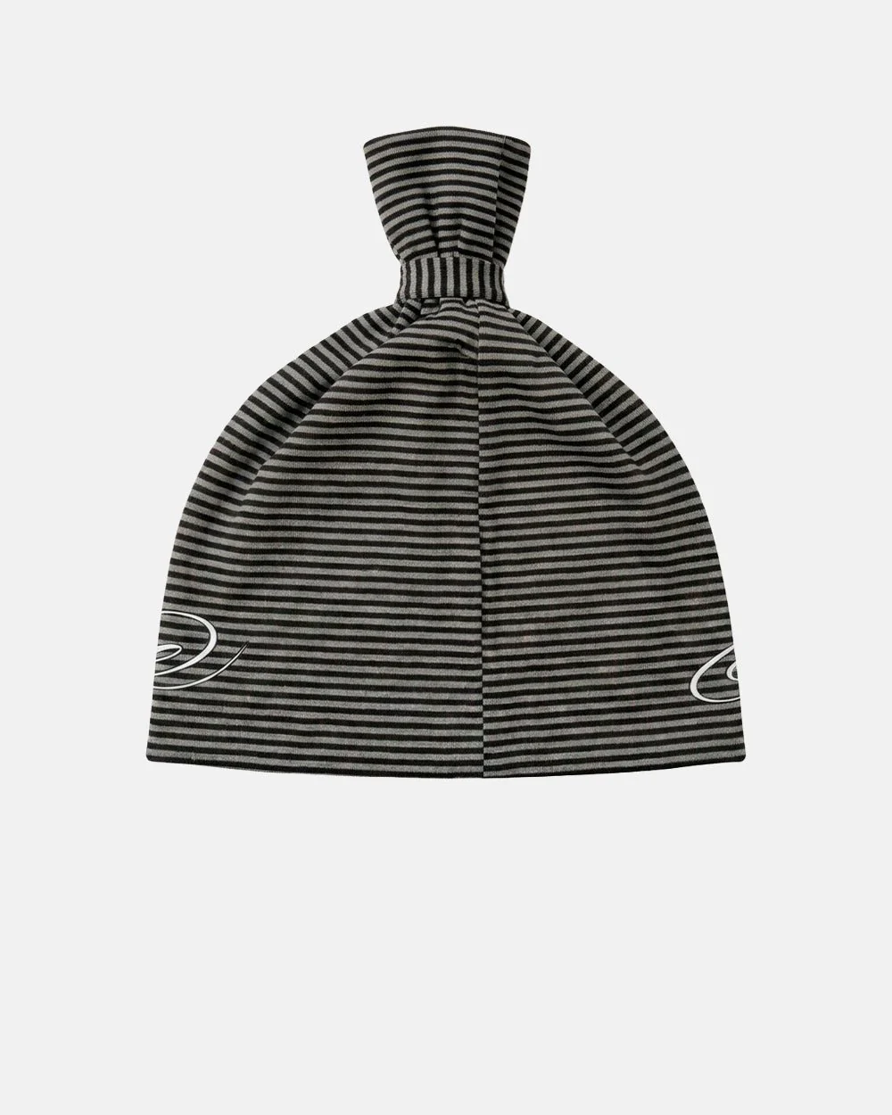 SCRIPTED STRIPES KNOT BEANIE BLACK