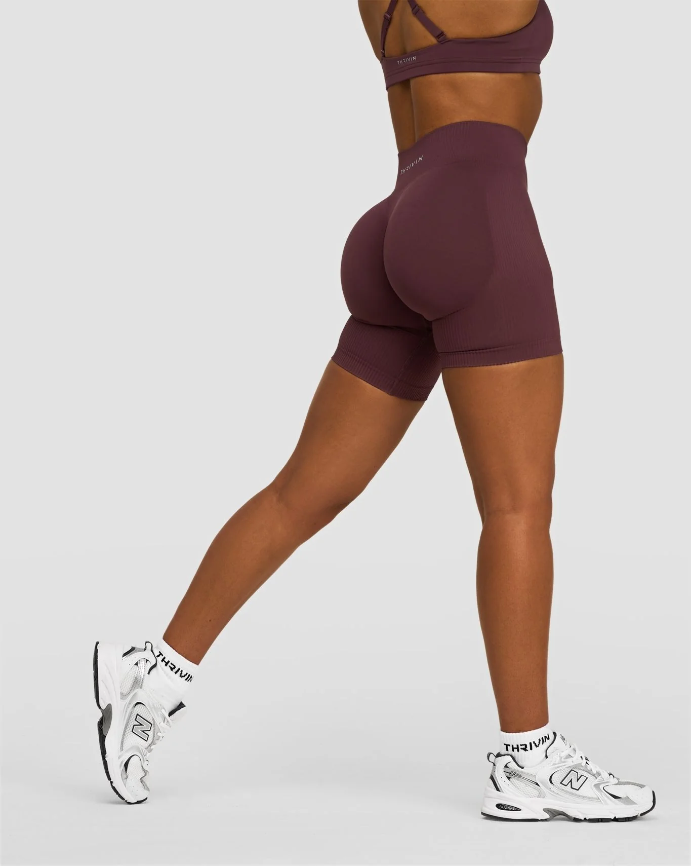 Elevate™ Sculpting Mid Waist Scrunch Shorts | Dark Mauve