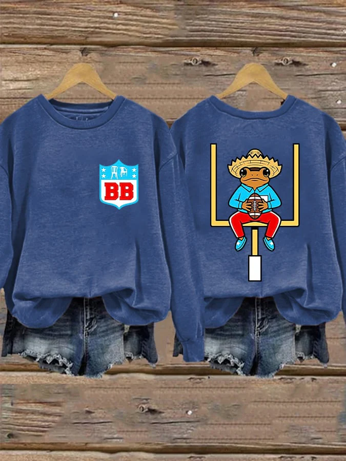 Women's Bunny Football Music Lover  Print Casual Sweatshirt