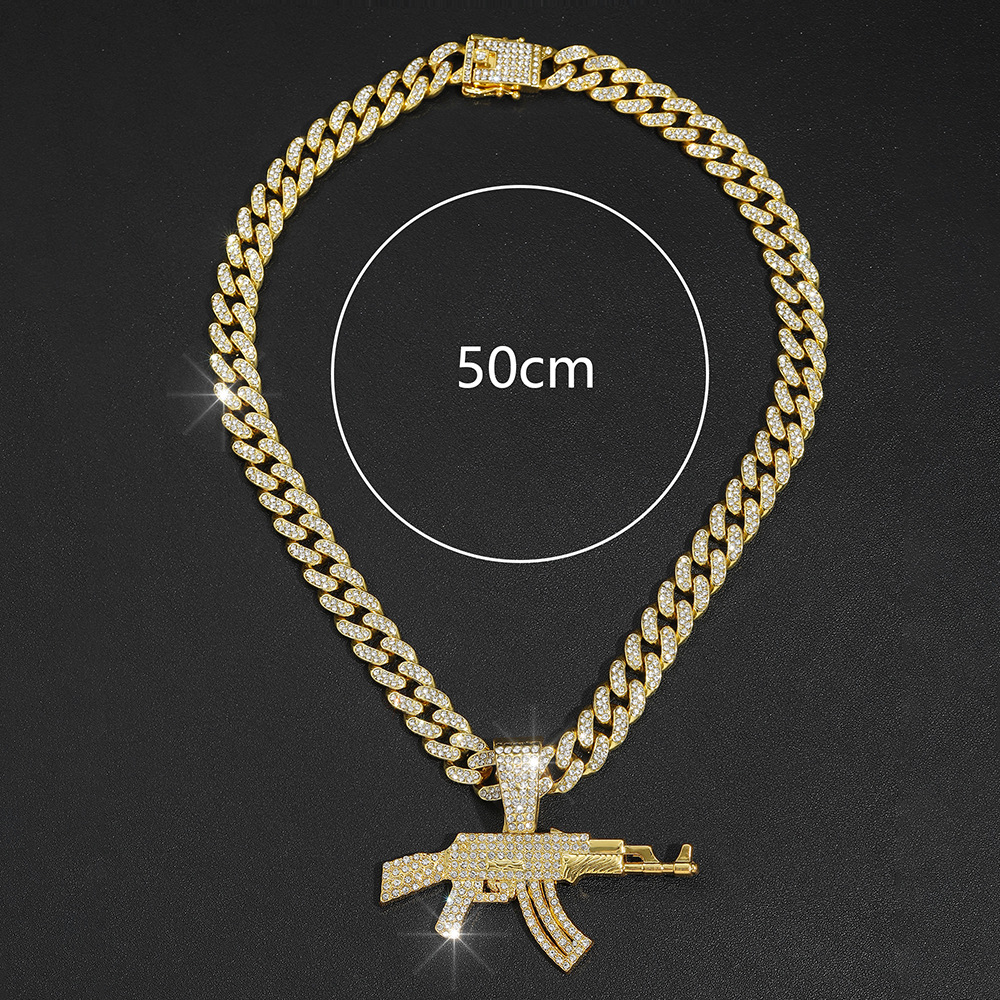 Submachine Gun Cuban Chain AK Firearms Necklace