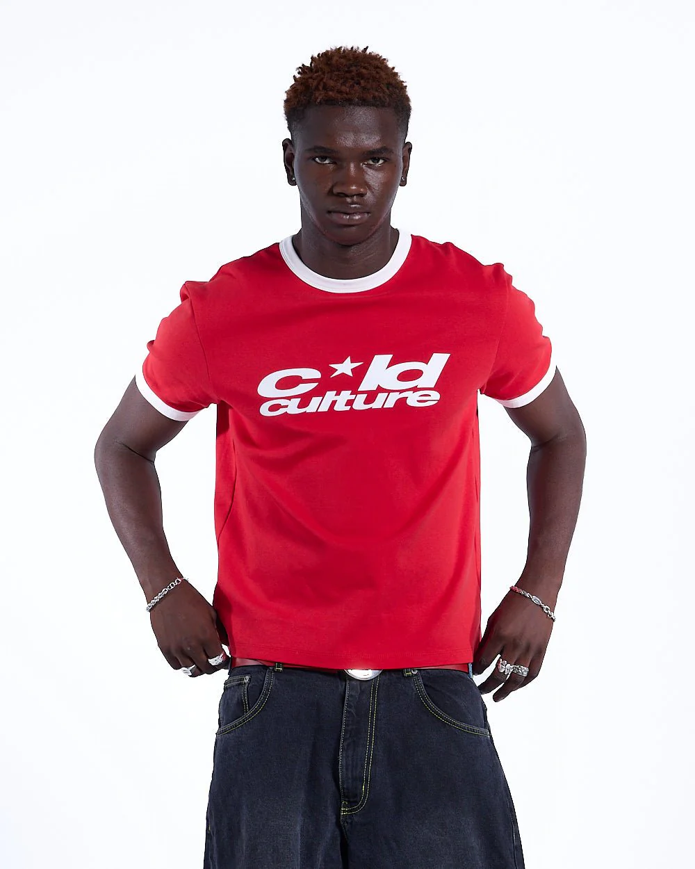 HARPER TEE RED AND WHITE