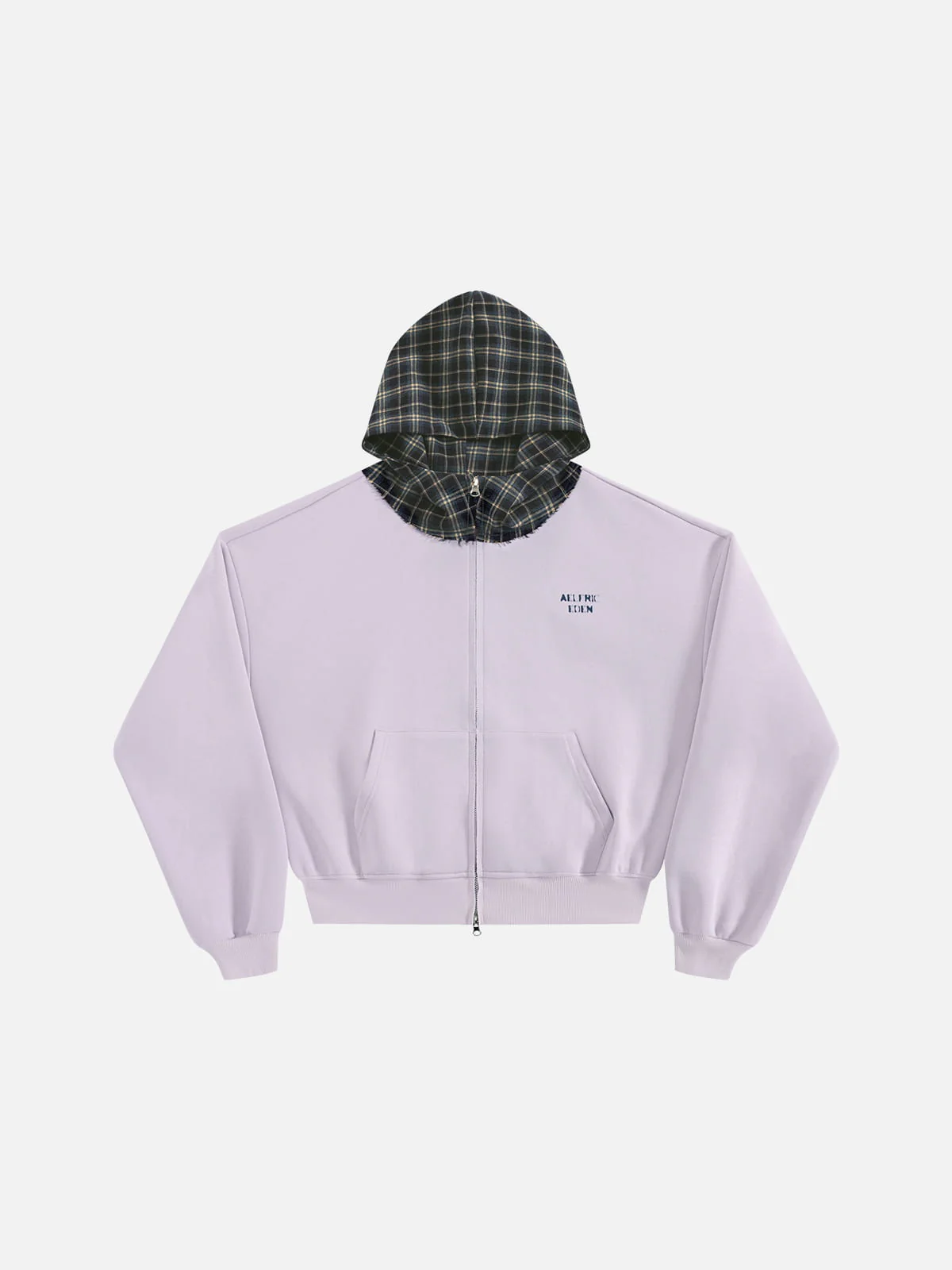 Aelfric Eden Boxy Plaid Hood Zip Up Hoodie