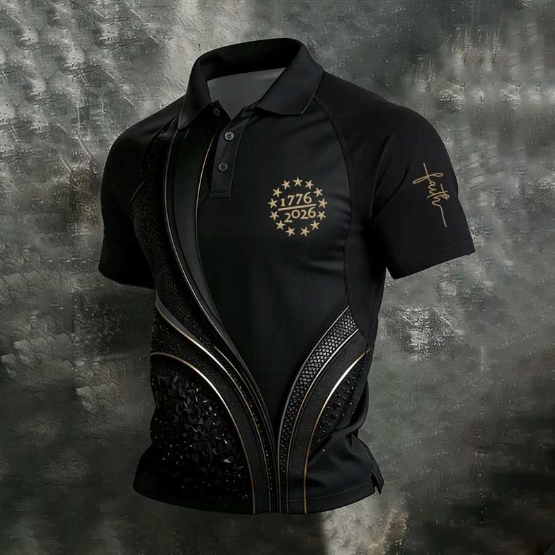 Men's Faith Geometric Print Polo Shirt