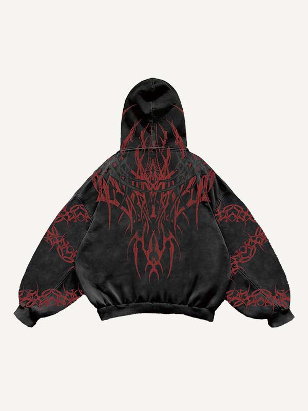 Graphic Print Slant Pockets Hoodie