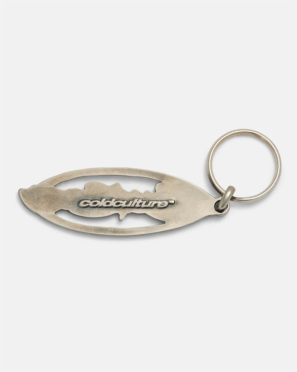 SCRIPT KEYCHAIN METAL SILVER 