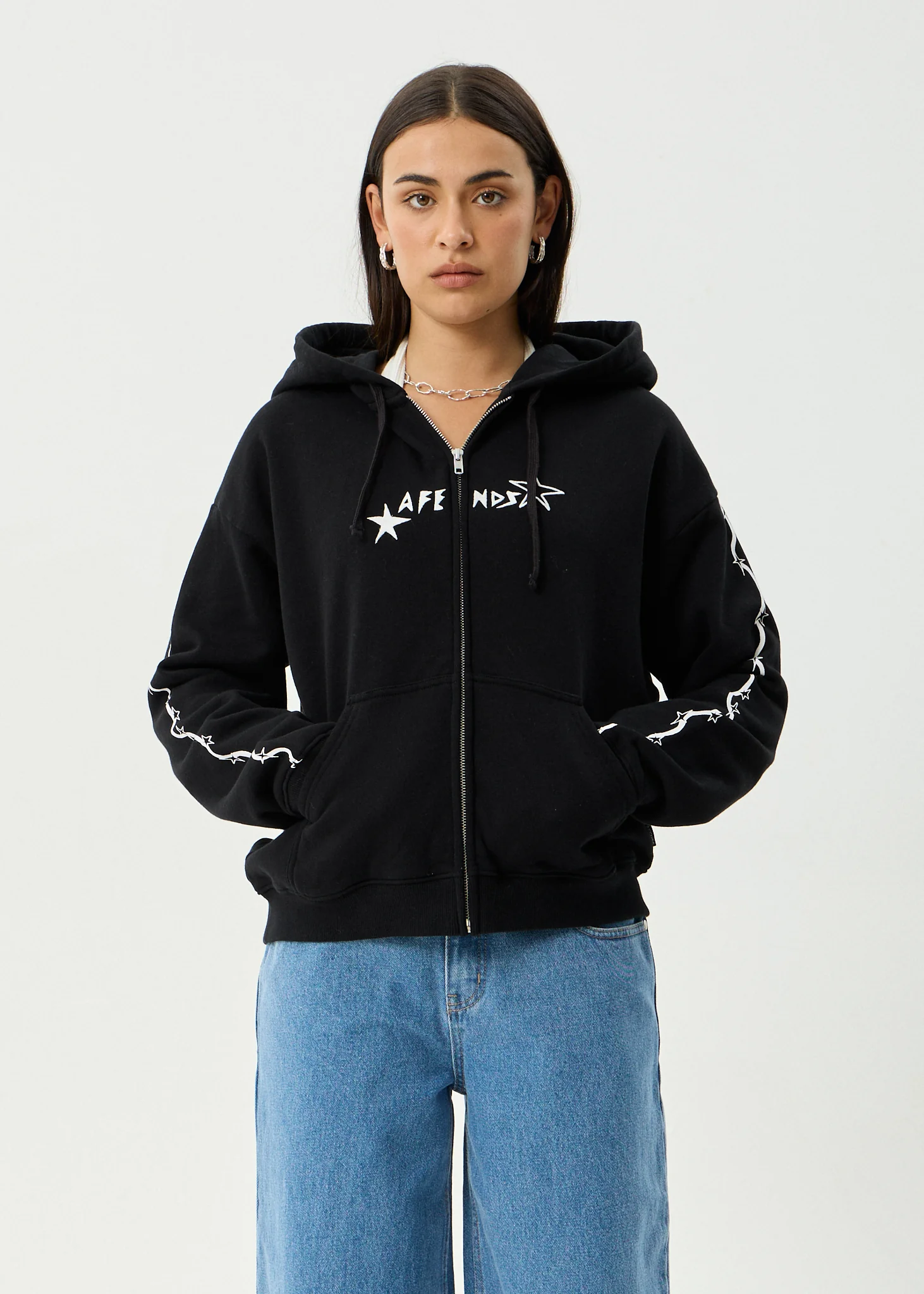 AFENDS Womens Terra - Zip Hood - Black