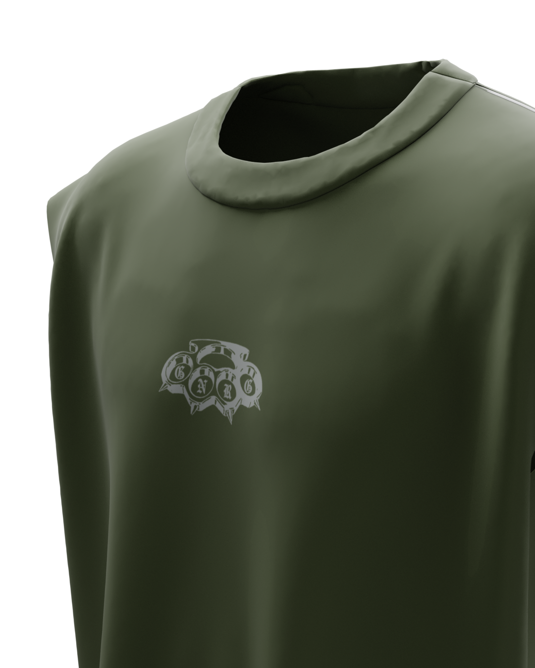 Basic Olive Green Genrage Unisex Vest