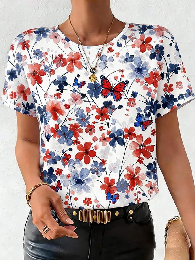 Women's Casual Floral 250th Anniversary T-shirt