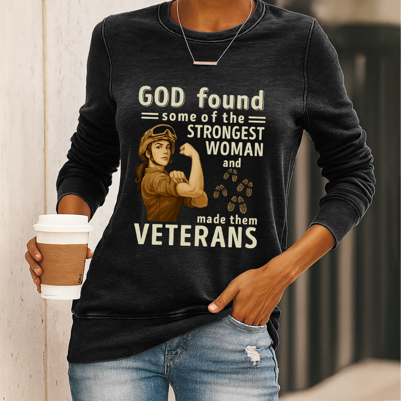 Women's Veteran Faith Print Casual Sweatshirt
