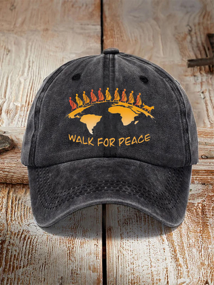 Unisex Walk For Peace Monks With Aloka Dog Print Baseball Cap