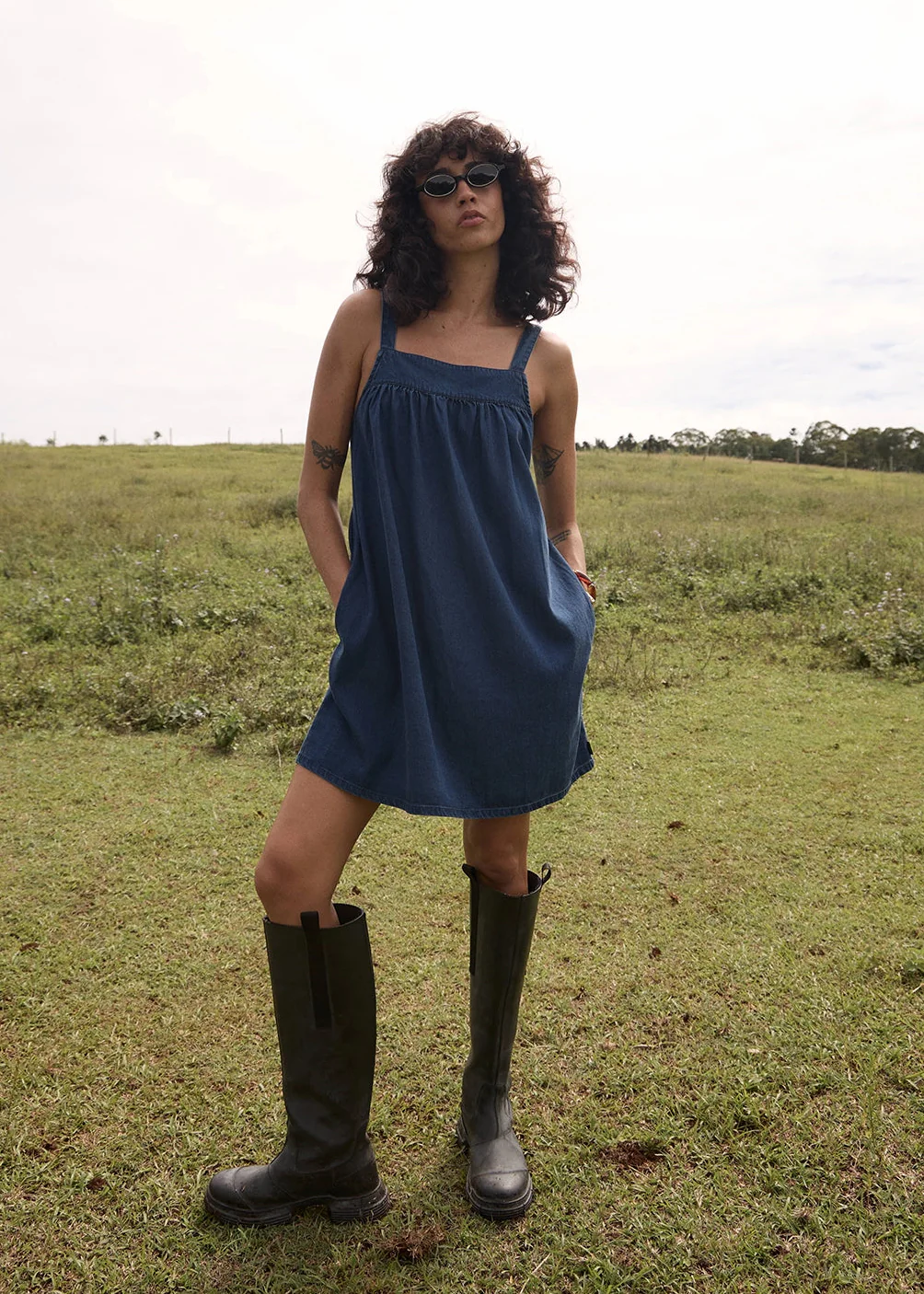 AFENDS Womens Palmer - Mini Dress - Ink